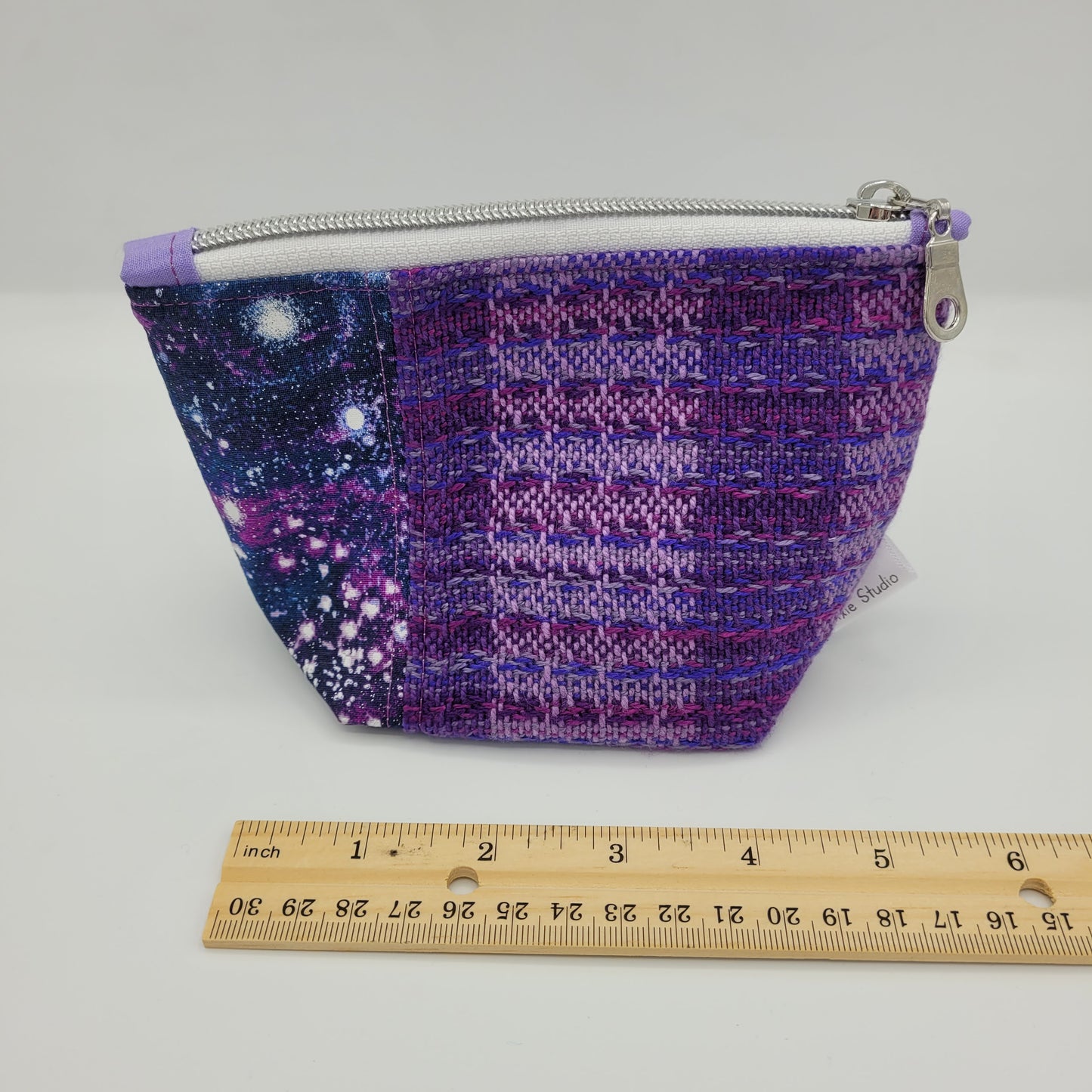 Trinket Bag | Handwoven + Cotton | Purple Galaxy Print