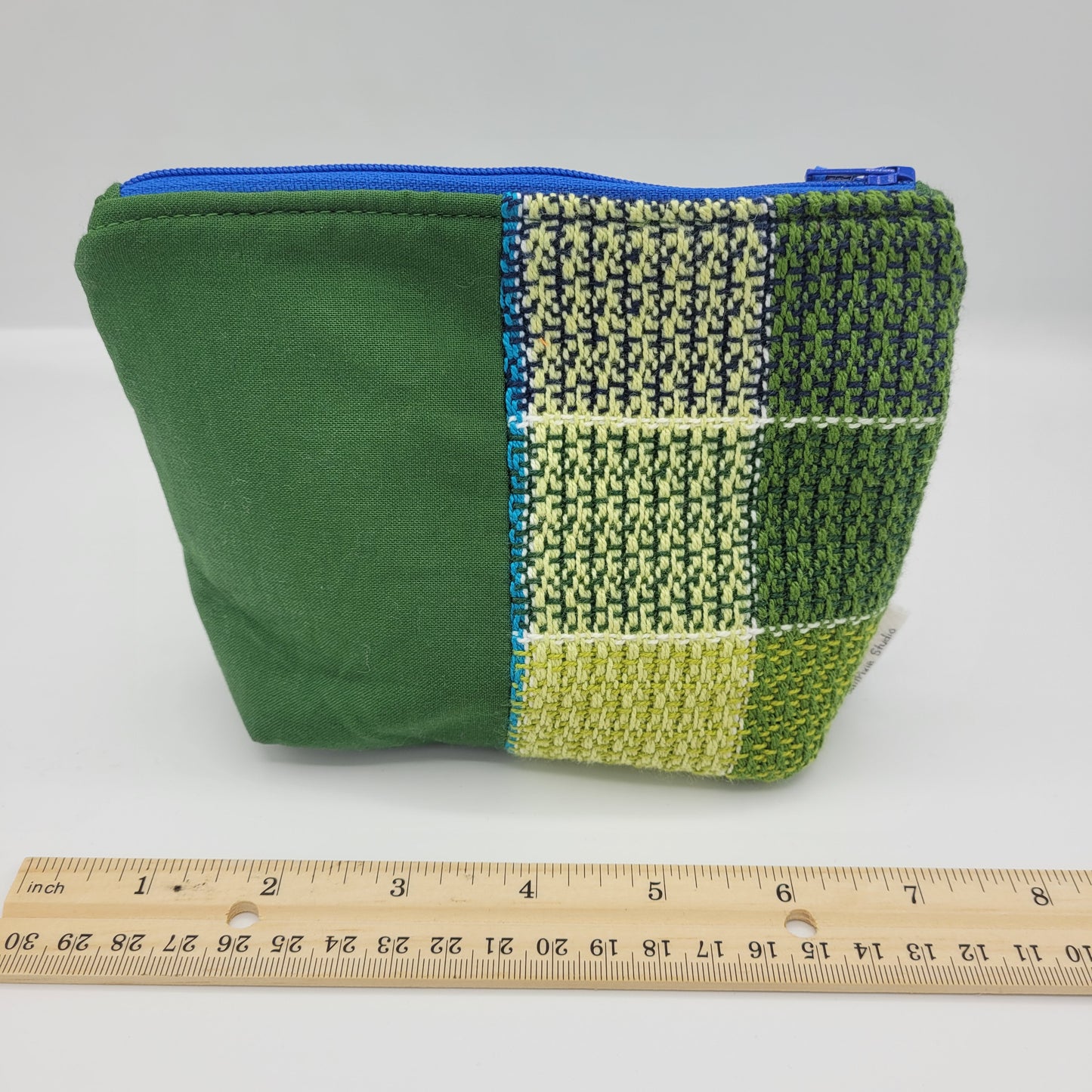 Zipper Pouch | Cecily Bag | Handwoven Greens & Blues 2 | Small