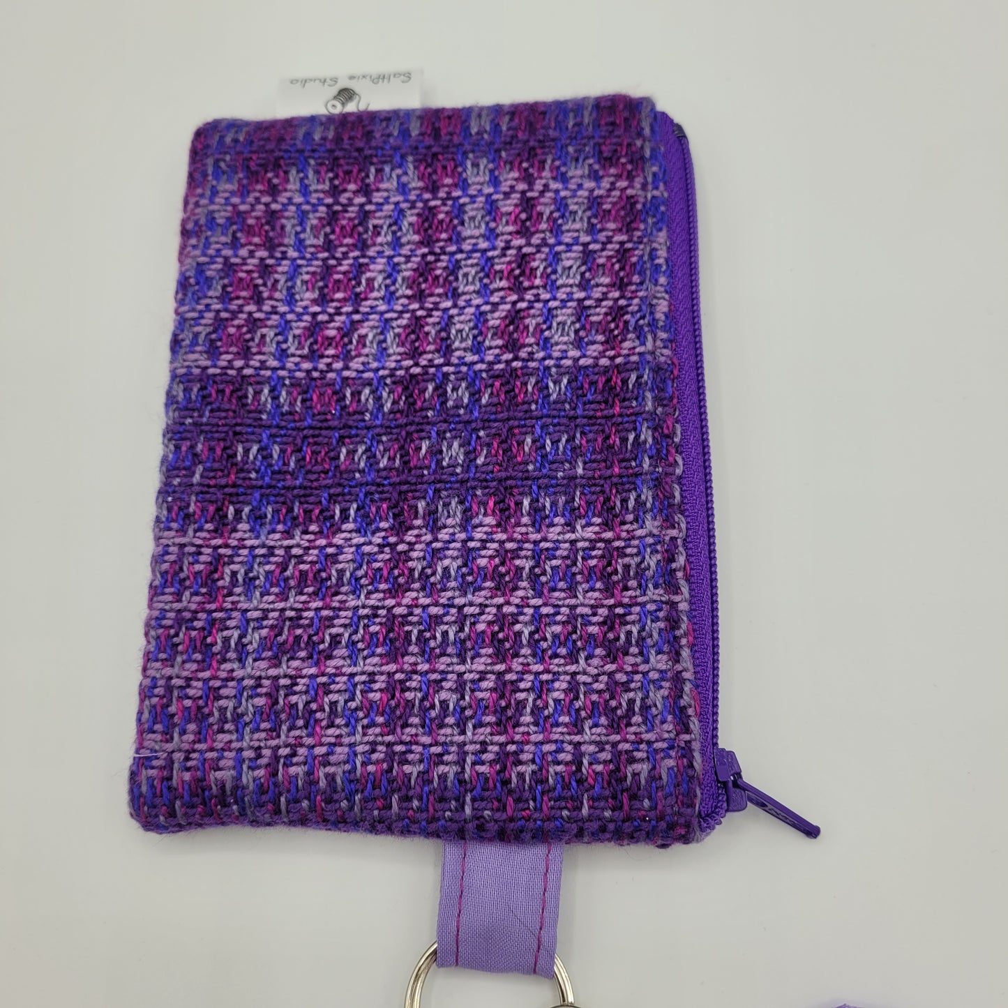 Mini Zipper Pouch | Handwoven Cotton & Tencel | Purple Gradient