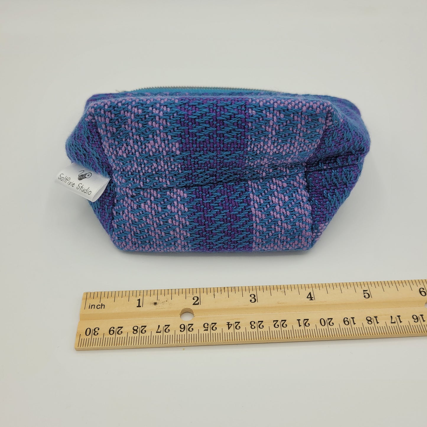 Trinket Bag | Handwoven + Cotton | Purples & Blue Weave