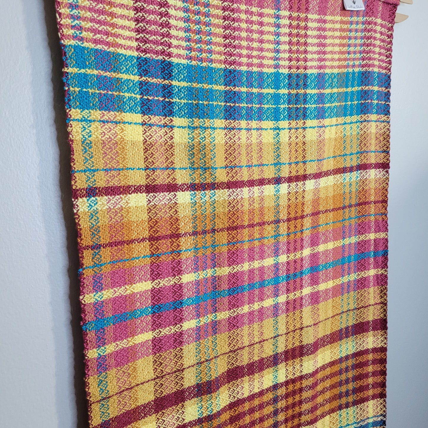 Dishtowel | Handwoven Kitchen Towel | 7 Color Stripes | Summer Sunset | Pink