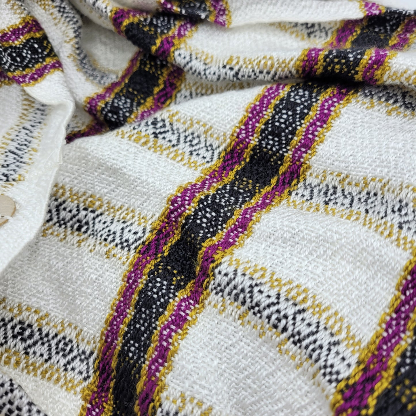 Cowl | Magenta/Gold/Black Stripes | Rayon & Tencel Blend | Twisted Mobius Cowl