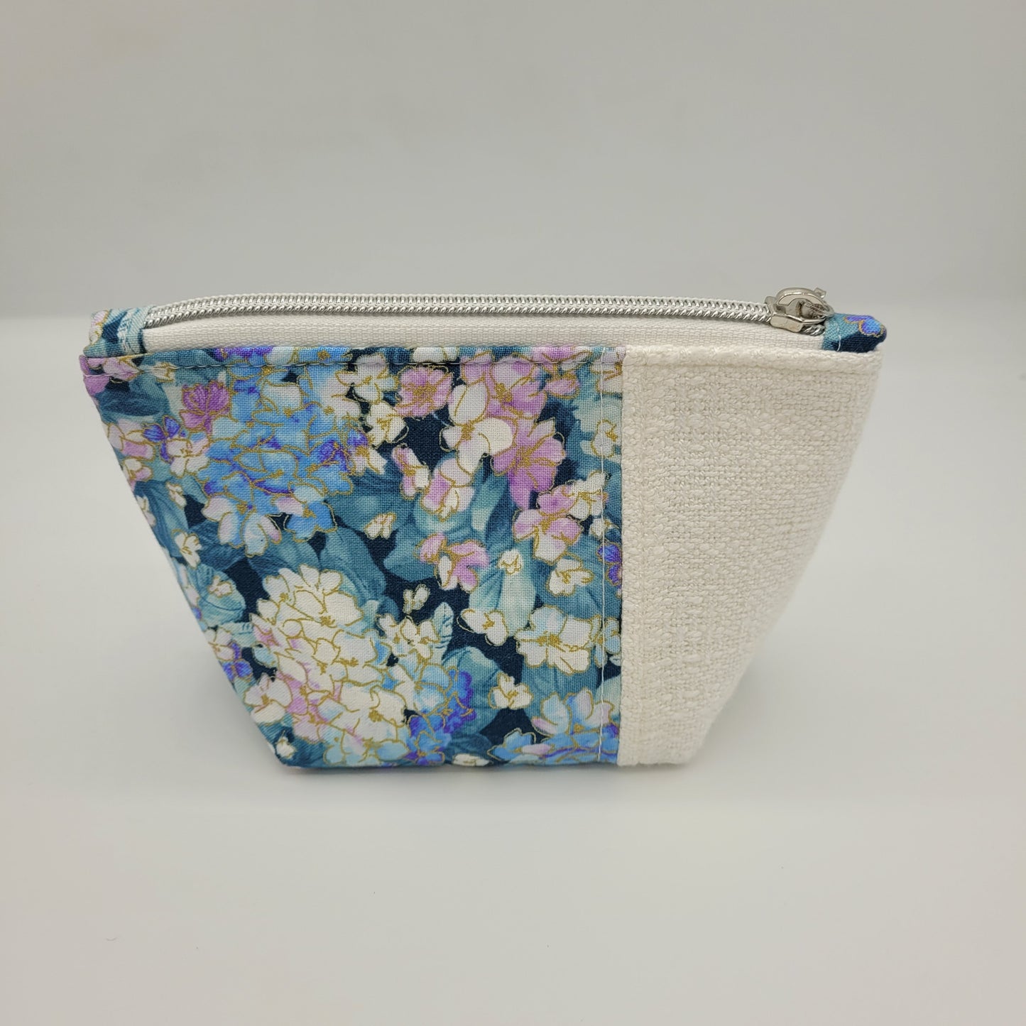 Trinket Bag | Handwoven + Cotton | White and Floral Print