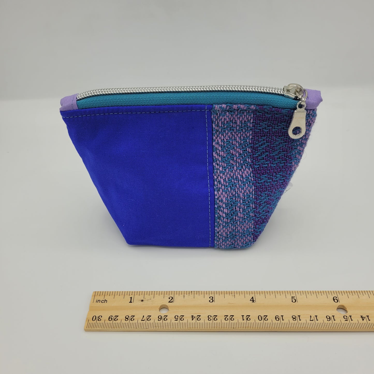 Trinket Bag | Handwoven + Cotton | Purples & Blue Weave
