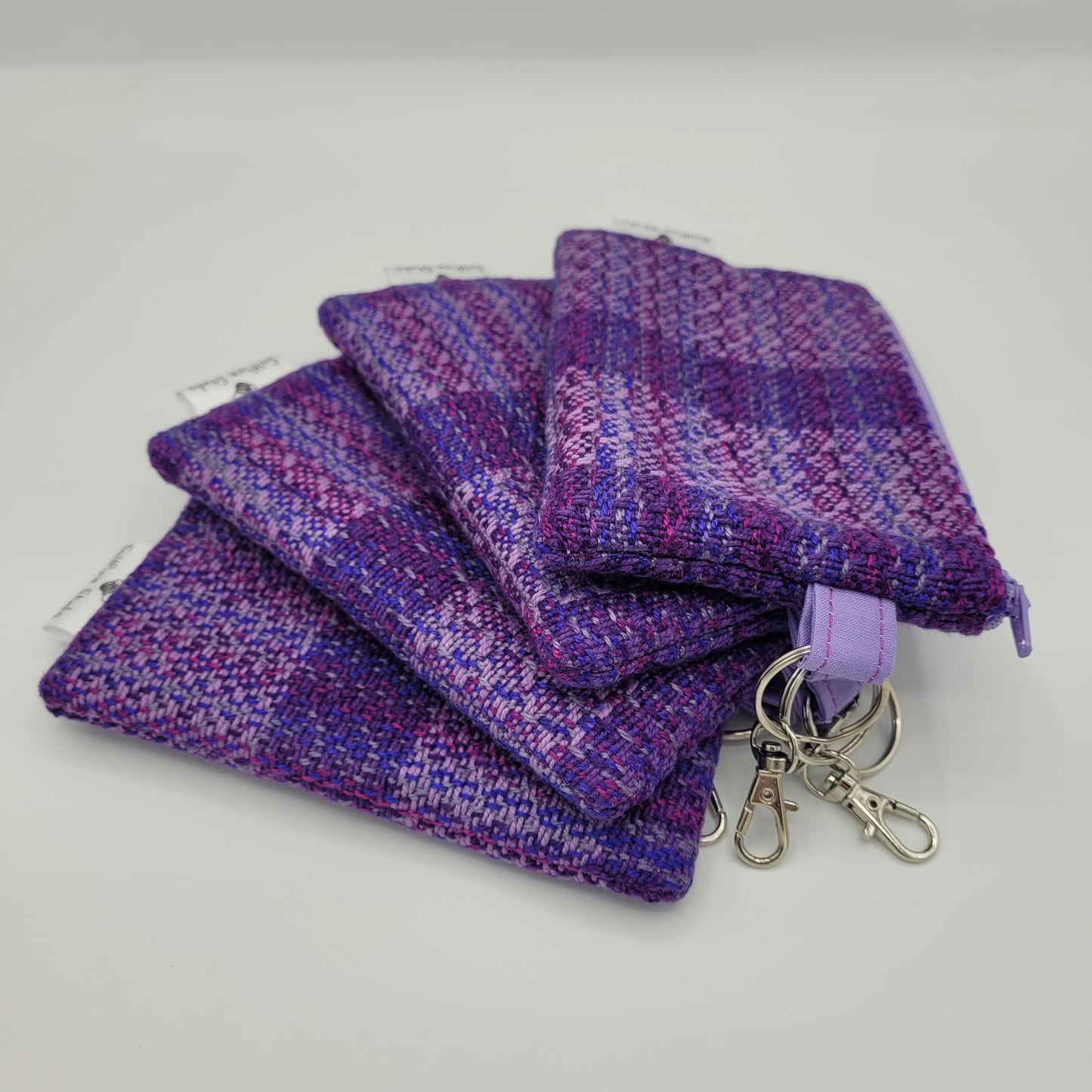 Mini Zipper Pouch | Handwoven Cotton & Tencel | Purple Gradient