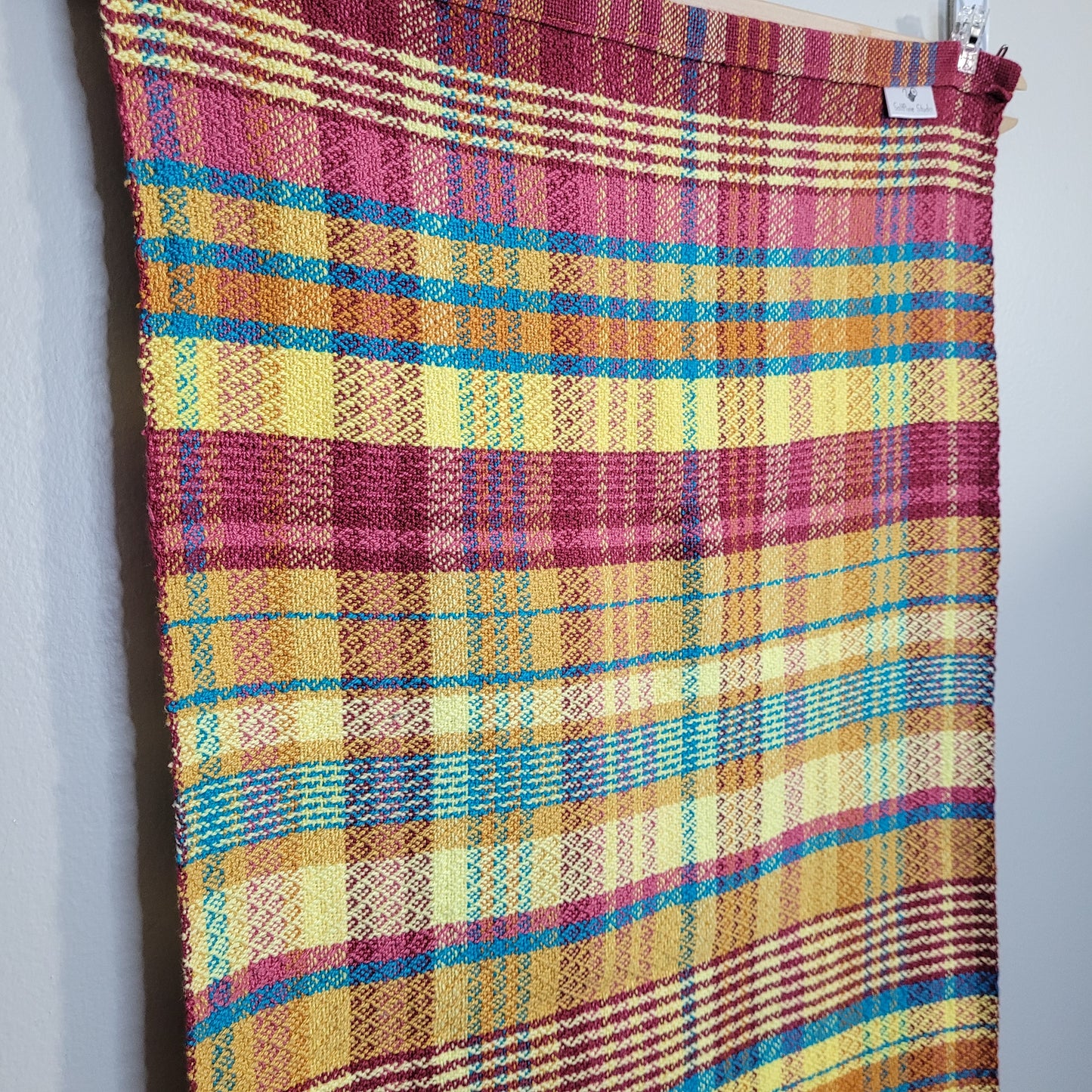 Dishtowel | Handwoven Kitchen Towel | 7 Color Stripes | Summer Sunset | Magenta