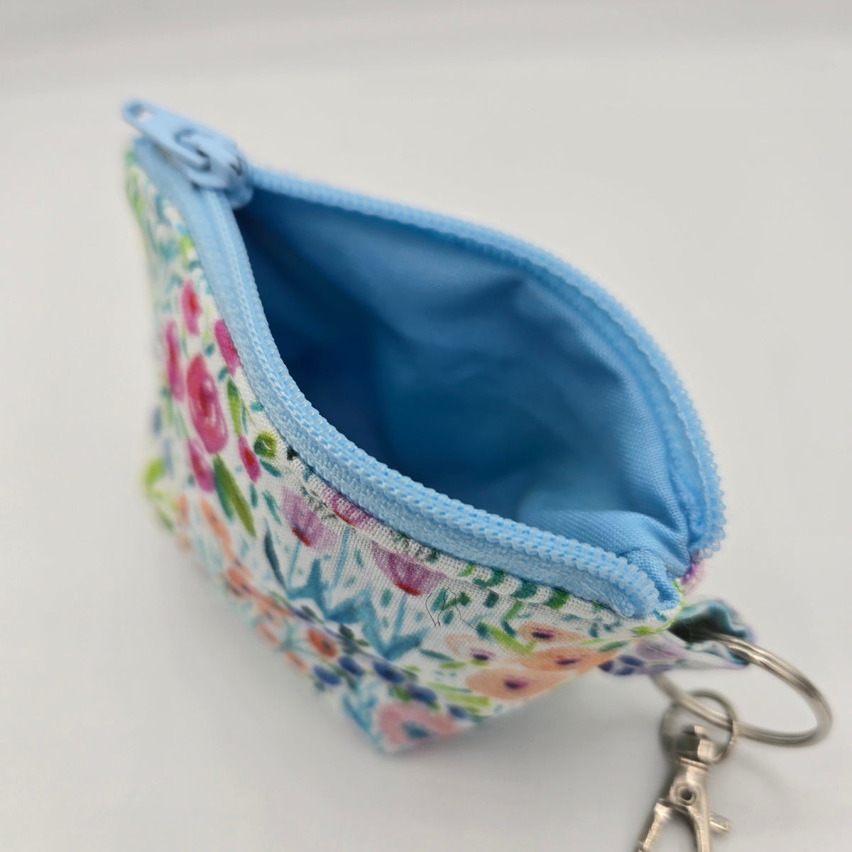 Super Tiny Mini Zip Clip Pouch | Handwoven & Tencel | Rainbow Gradient