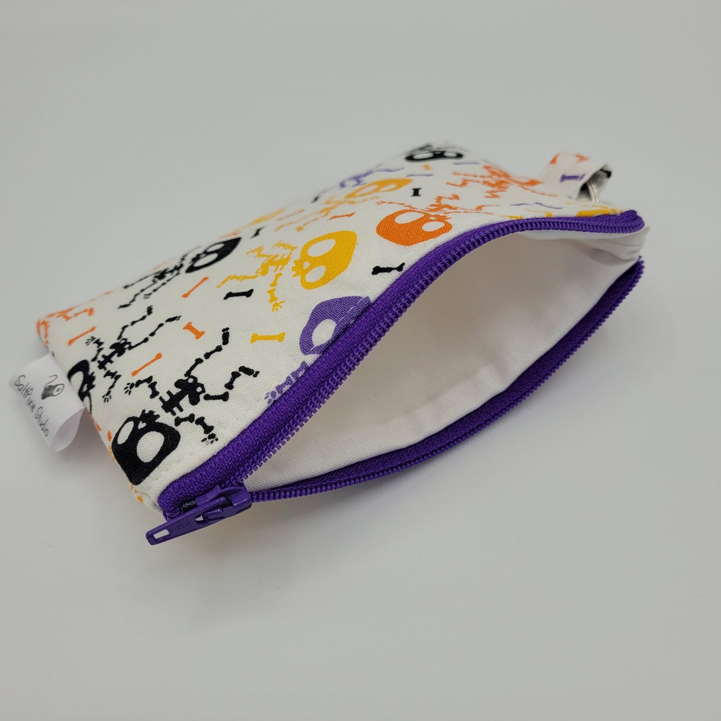 Mini Zipper Pouch | Quilter's Cotton | Dancing Skeletons