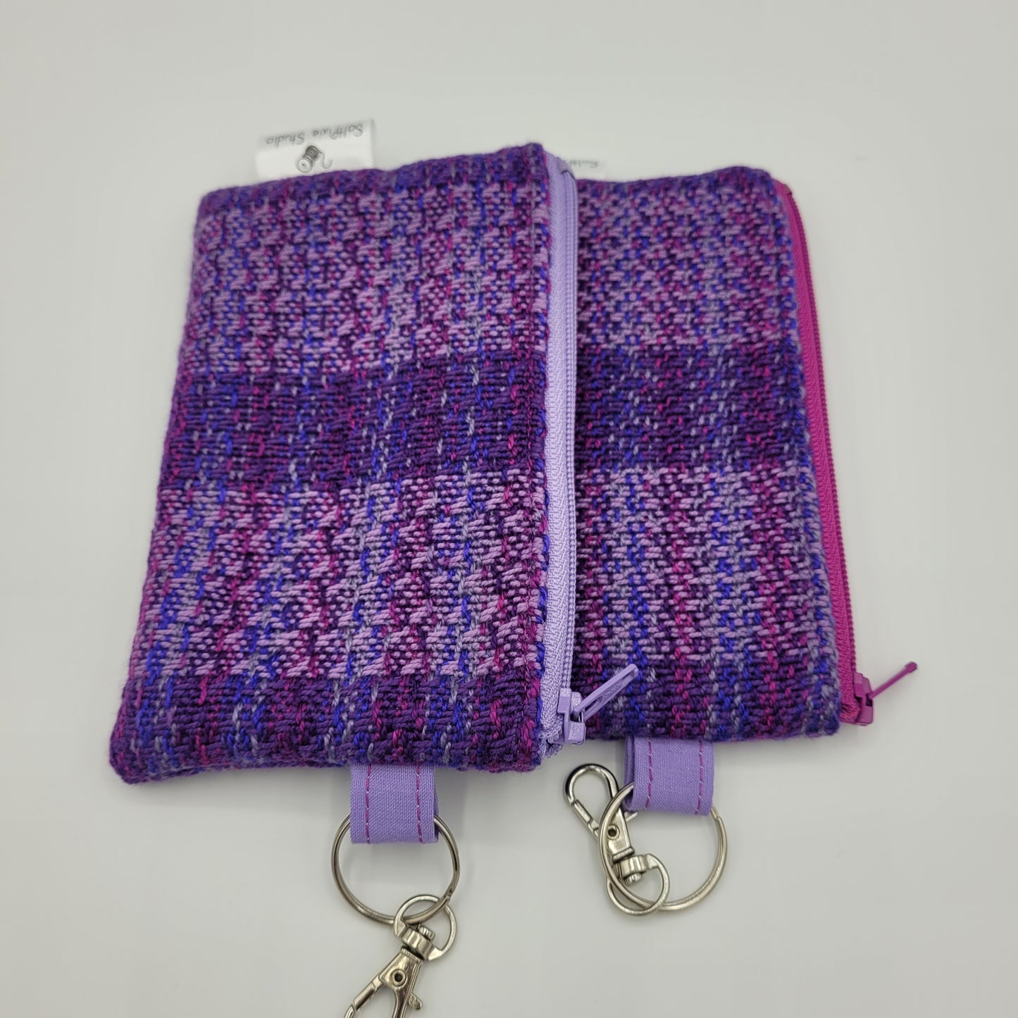 Mini Zipper Pouch | Handwoven Cotton & Tencel | Purple Gradient