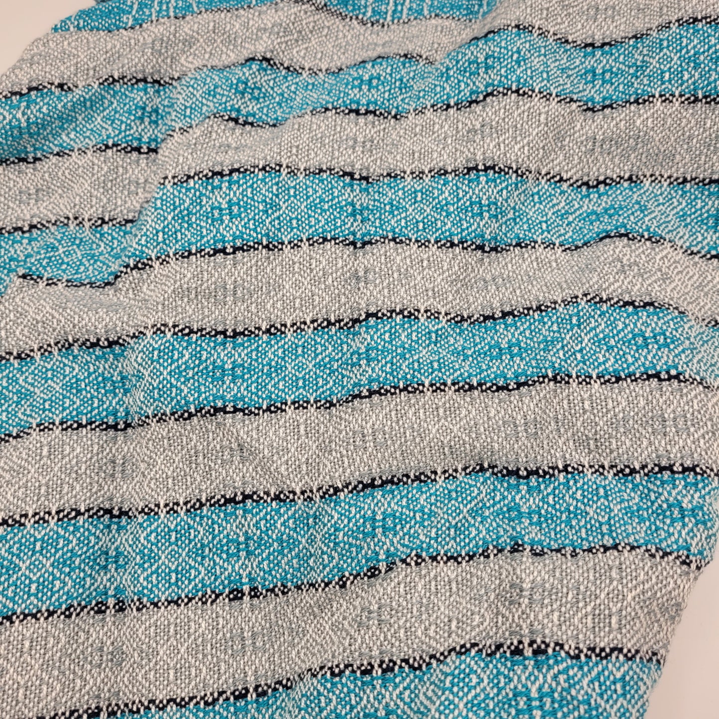 Cowl | Turqouise & Sky Blue Stripes | Rayon & Tencel Blend | Twisted Mobius Cowl