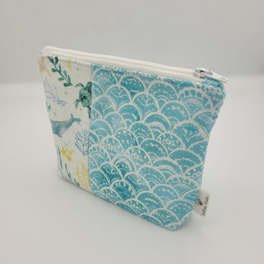 Zipper Pouch | Cecily Bag | Nautical Print Split | Small