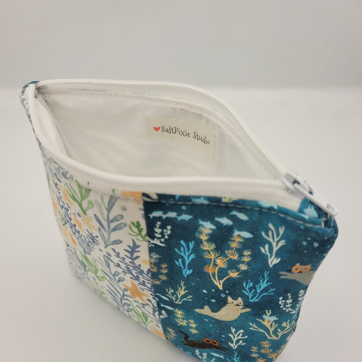 Zipper Pouch | Cecily Bag | Nautical Print Split | Small