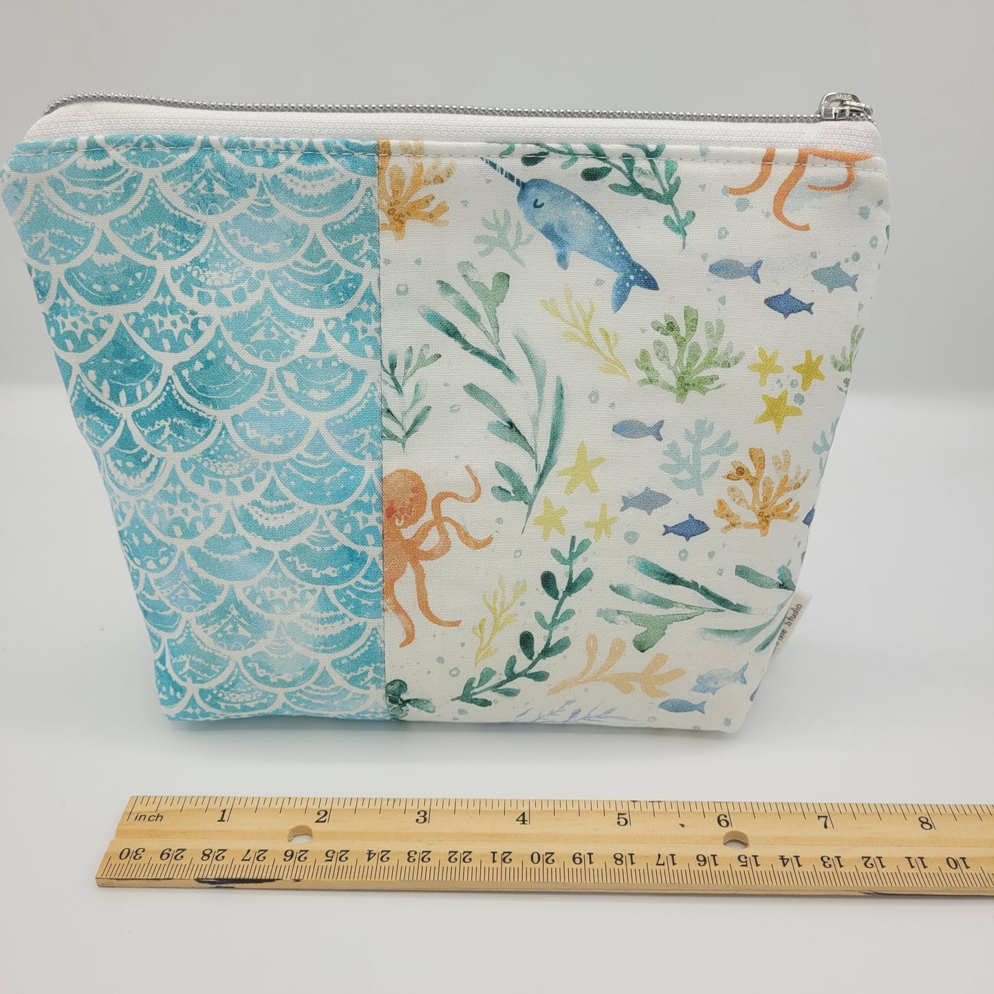 Zipper Pouch | Cecily Bag | Nautical Print Split | Medium