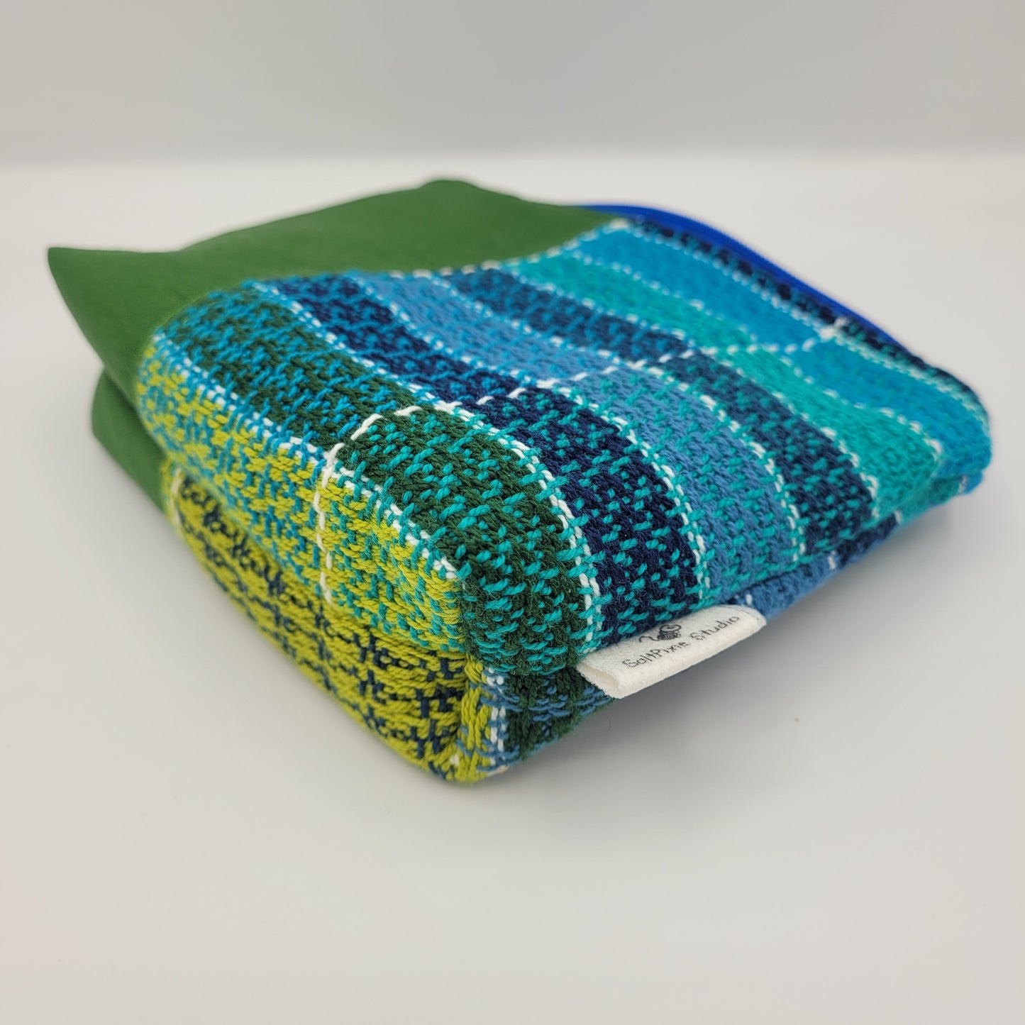 Zipper Pouch | Cecily Bag | Handwoven Greens & Blues | Small