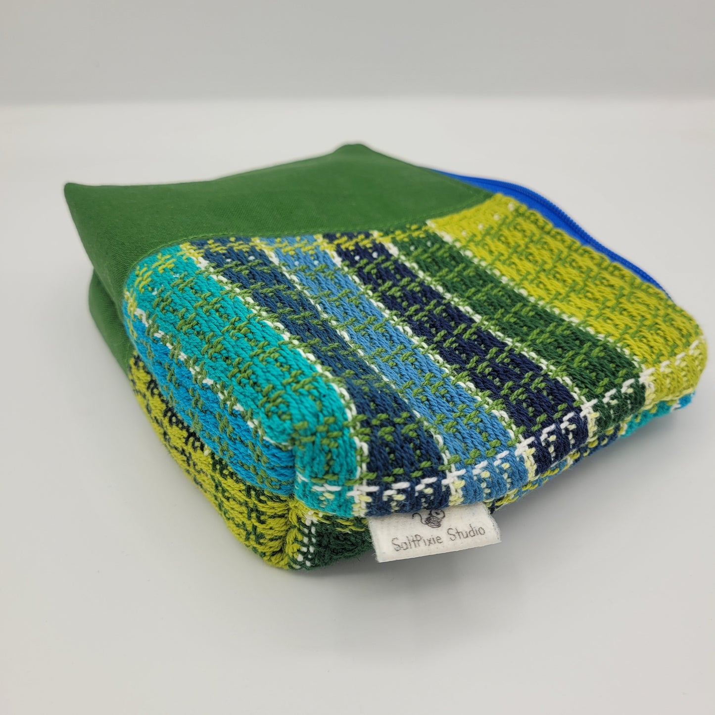 Zipper Pouch | Cecily Bag | Handwoven Greens & Blues | Small