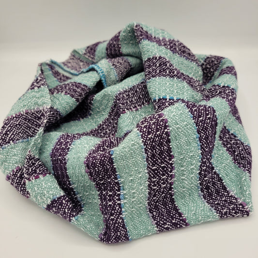 Cowl | Purple & Blue | Cotton & Tencel Blend | Twisted Mobius Cowl