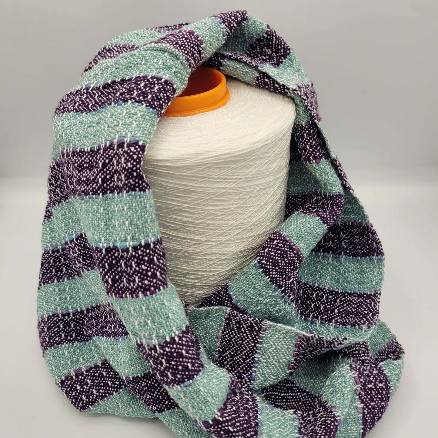 Cowl | Purple & Blue | Cotton & Tencel Blend | Twisted Mobius Cowl
