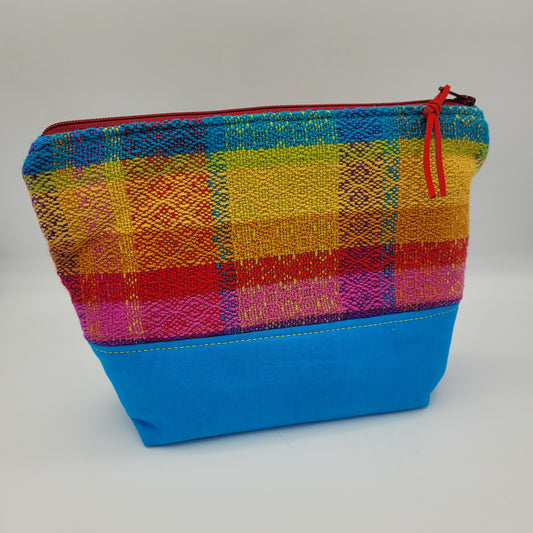 Zipper Pouch | Cecily Bag | Handwoven Rainbow Pop | Medium