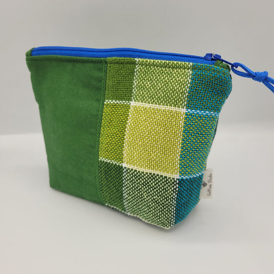 Zipper Pouch | Cecily Bag | Handwoven Greens Plainweave | Small