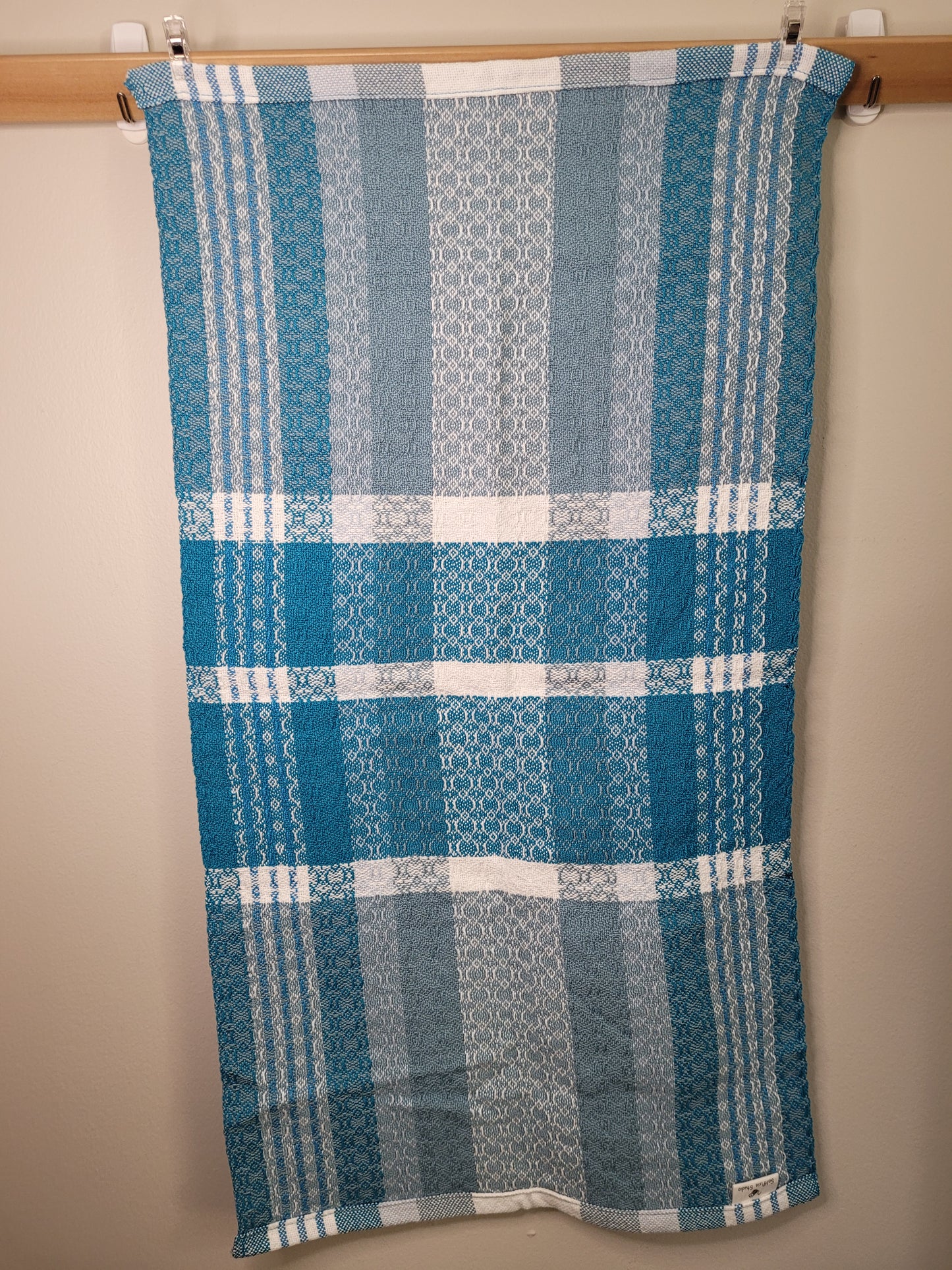 Dishtowel | Handwoven Kitchen Towel | Beachside Blues | Blues & White | Variant 3