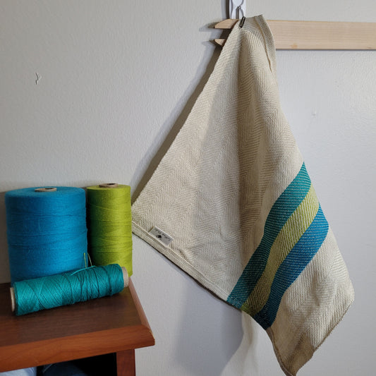 Napkin | Handwoven | 3 Color Stripe | Cotton & Linen | 13" x 13"