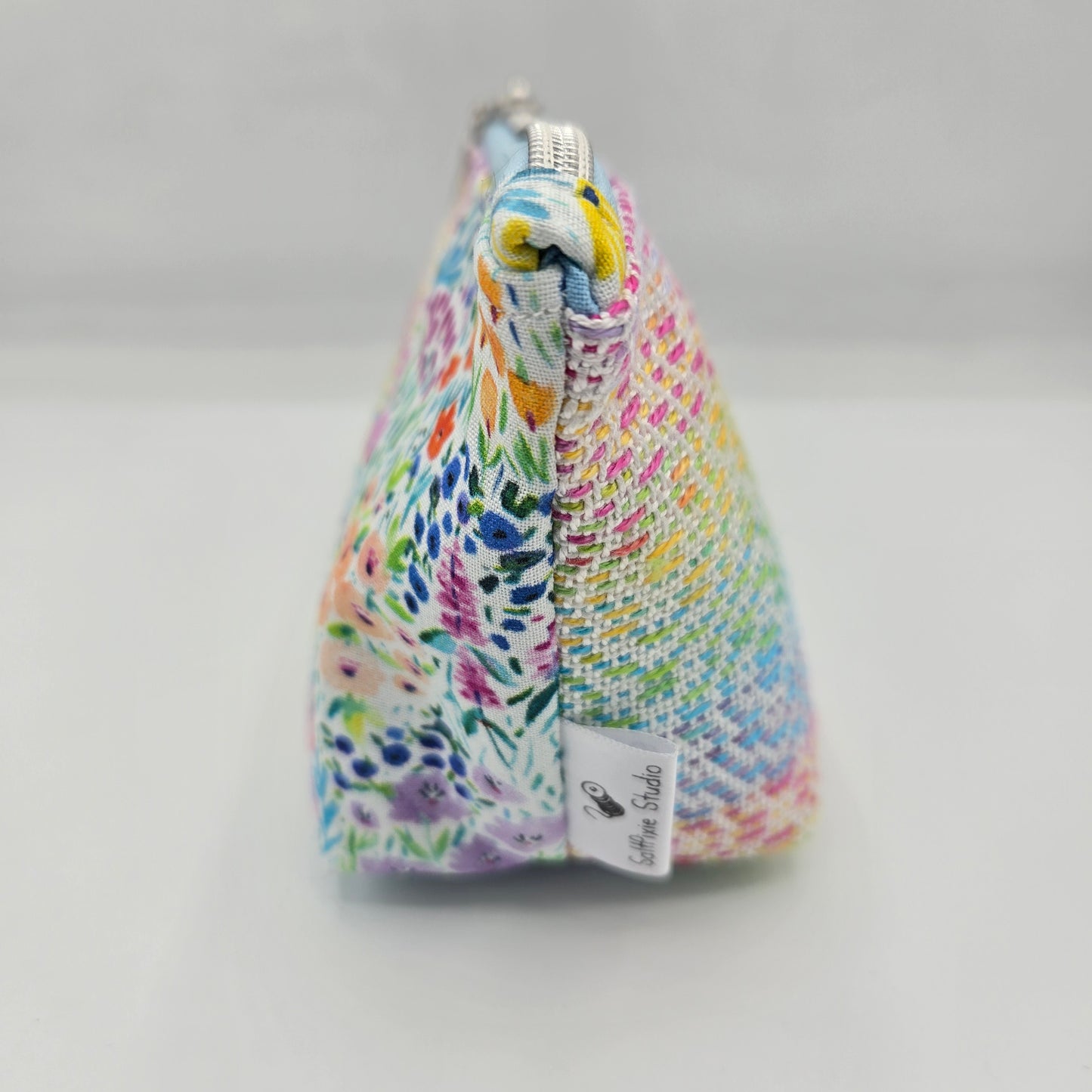 Trinket Bag | Handwoven + Cotton | Gradient Rainbow