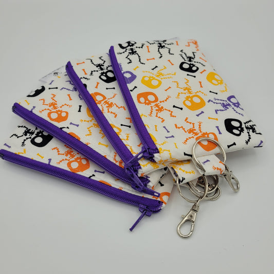 Mini Zipper Pouch | Quilter's Cotton | Dancing Skeletons