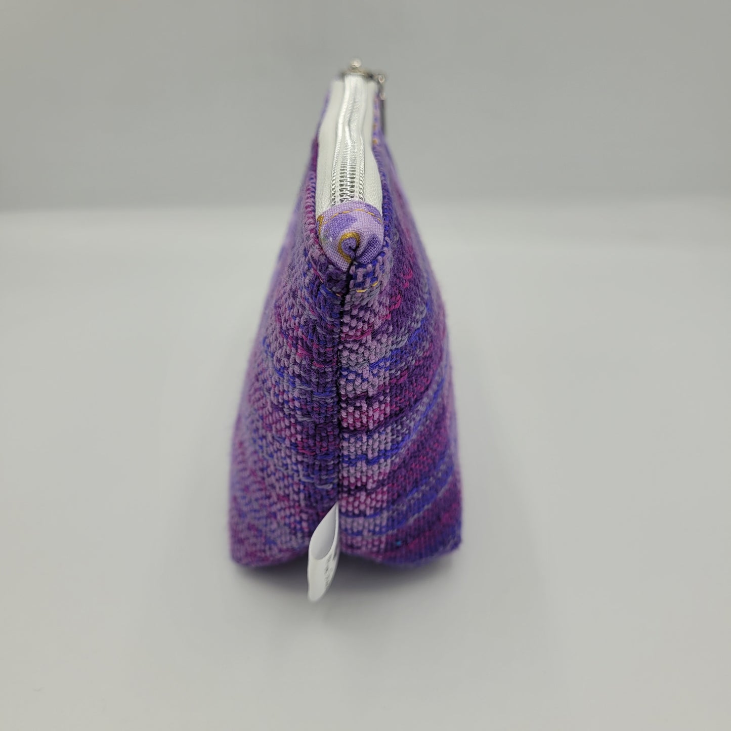 Trinket Bag | Handwoven + Cotton | Hexagon Purples & Gold
