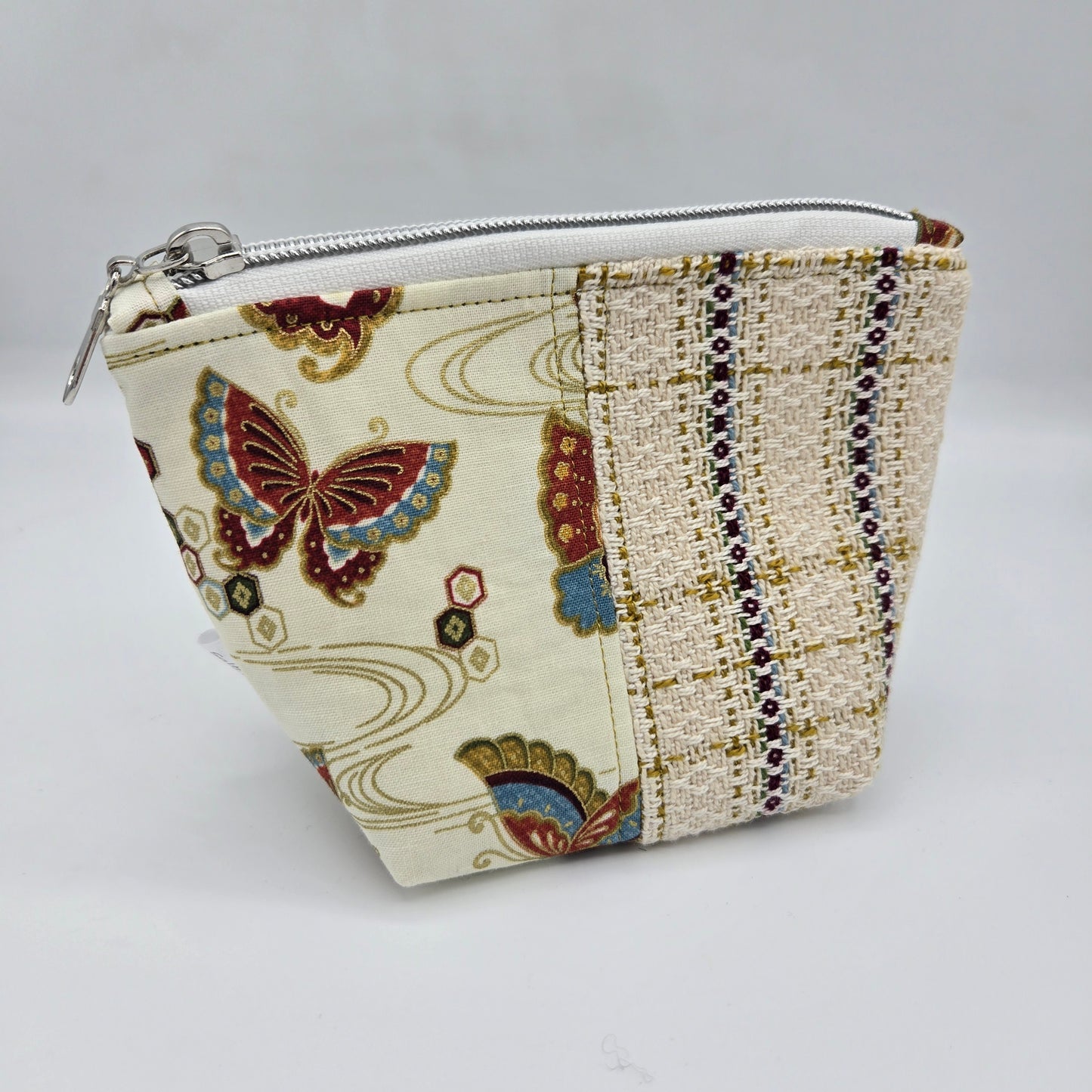 Trinket Bag | Handwoven + Cotton | Gold Lined Butterflies