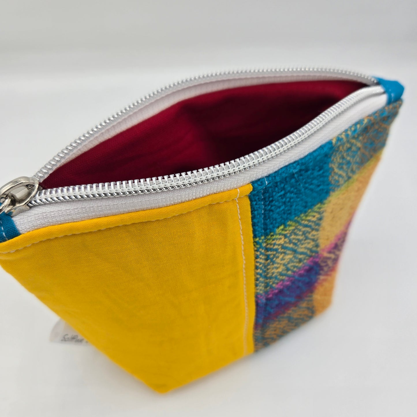 Trinket Bag | Handwoven + Cotton | Marigold and Rainbow