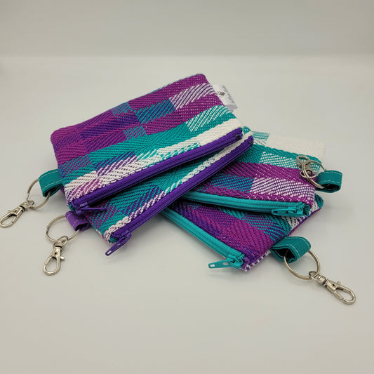 Mini Zipper Pouch | Handwoven Cotton | 90's Soda Cup Print