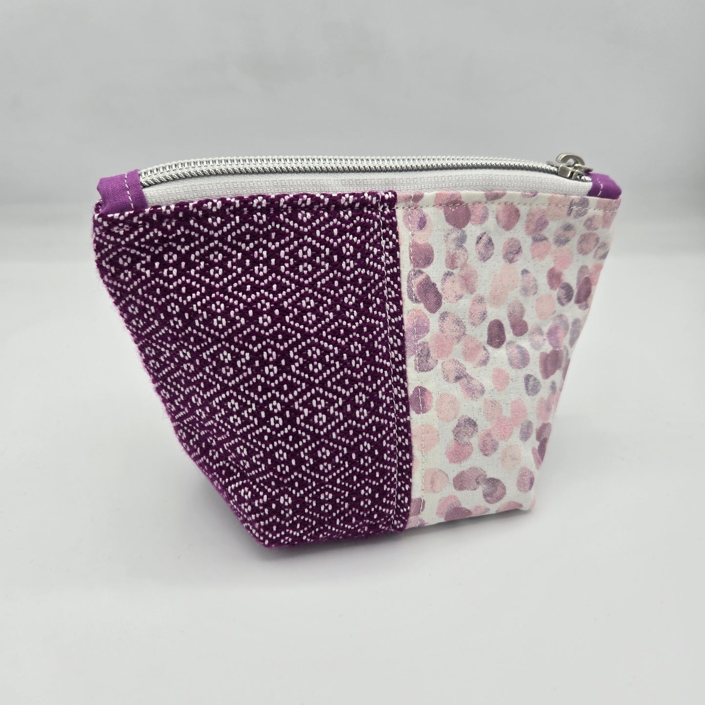 Trinket Bag | Handwoven + Cotton | Pink Diamonds and Bubbles