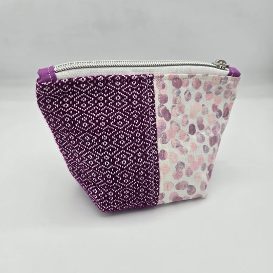 Trinket Bag | Handwoven + Cotton | Pink Diamonds and Bubbles