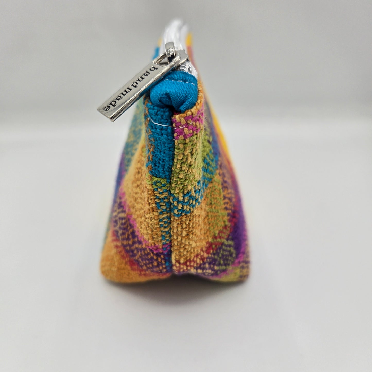 Trinket Bag | Handwoven + Cotton | Marigold and Rainbow