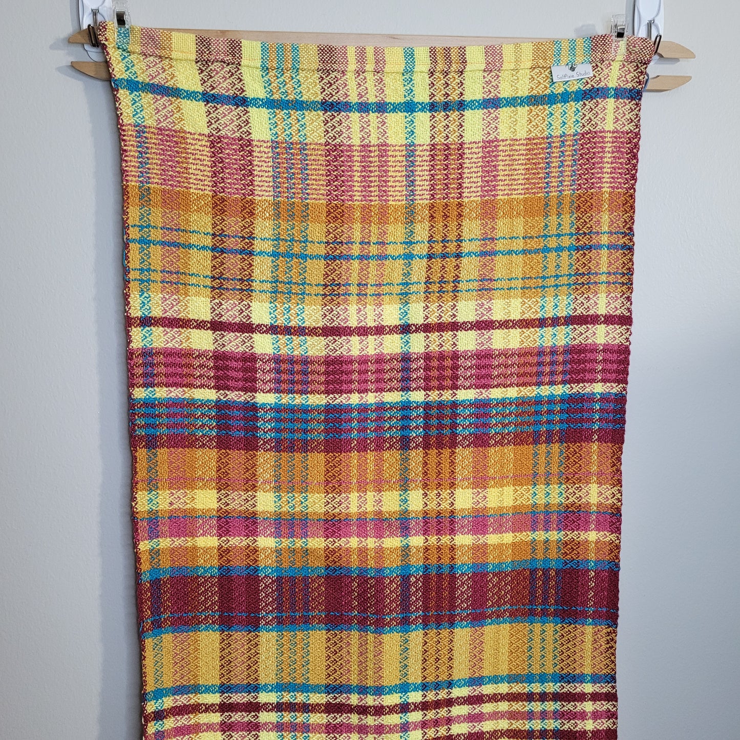 Dishtowel | Handwoven Kitchen Towel | 7 Color Stripes | Summer Sunset | Pale Yellow