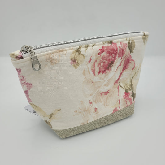 Zipper Pouch | Two Panel Cotton + Decor Fabric | Rose Tint | Medium