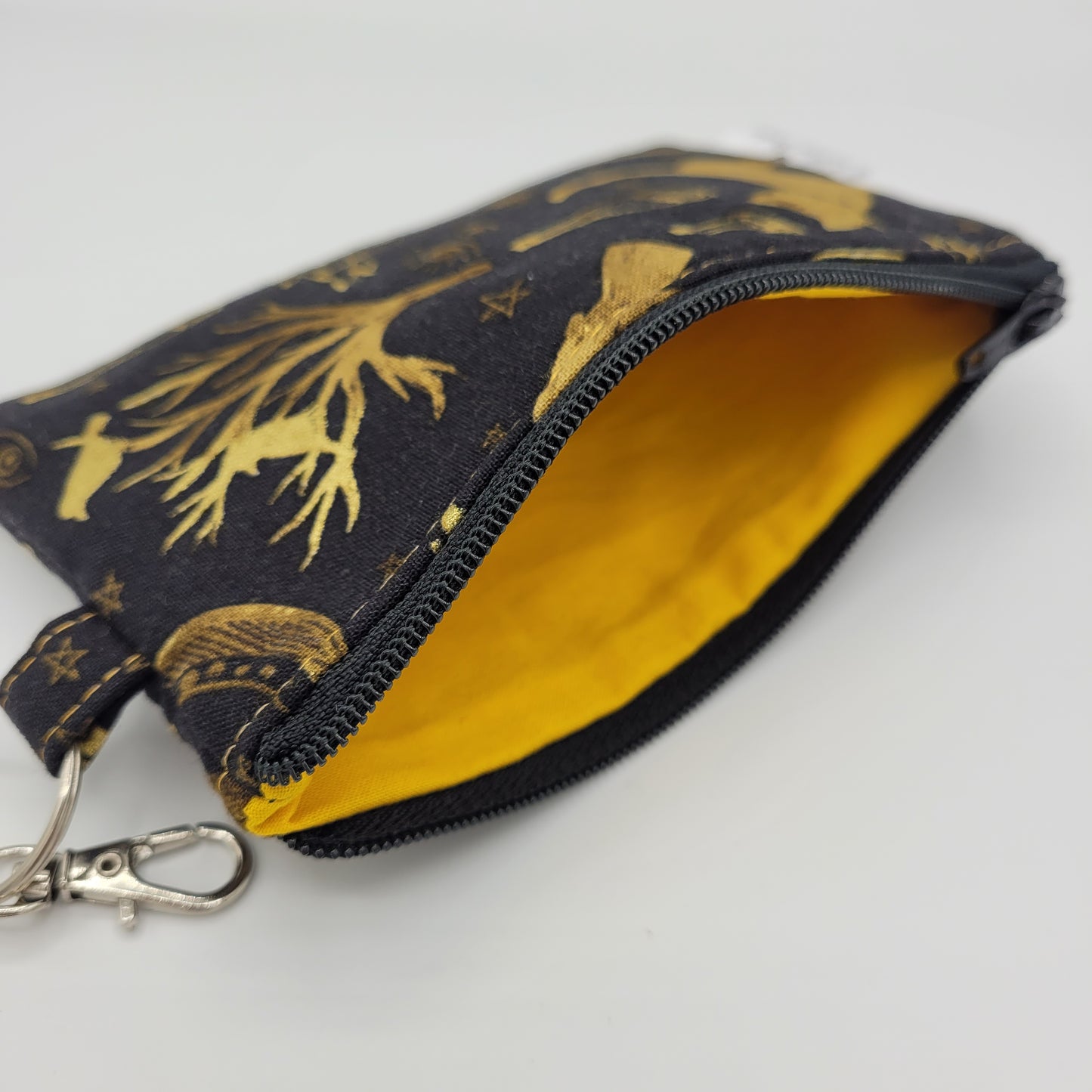 Mini Zipper Pouch | Quilter's Cotton | Witchy Gold Print