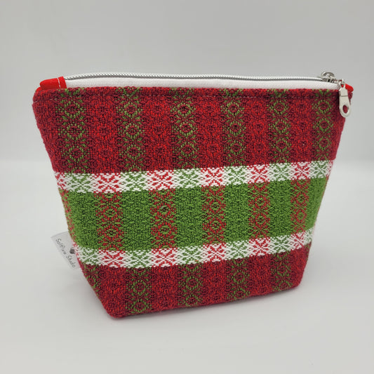 Zipper Pouch | Cecily Bag | Handwoven Holiday Stripes | Medium