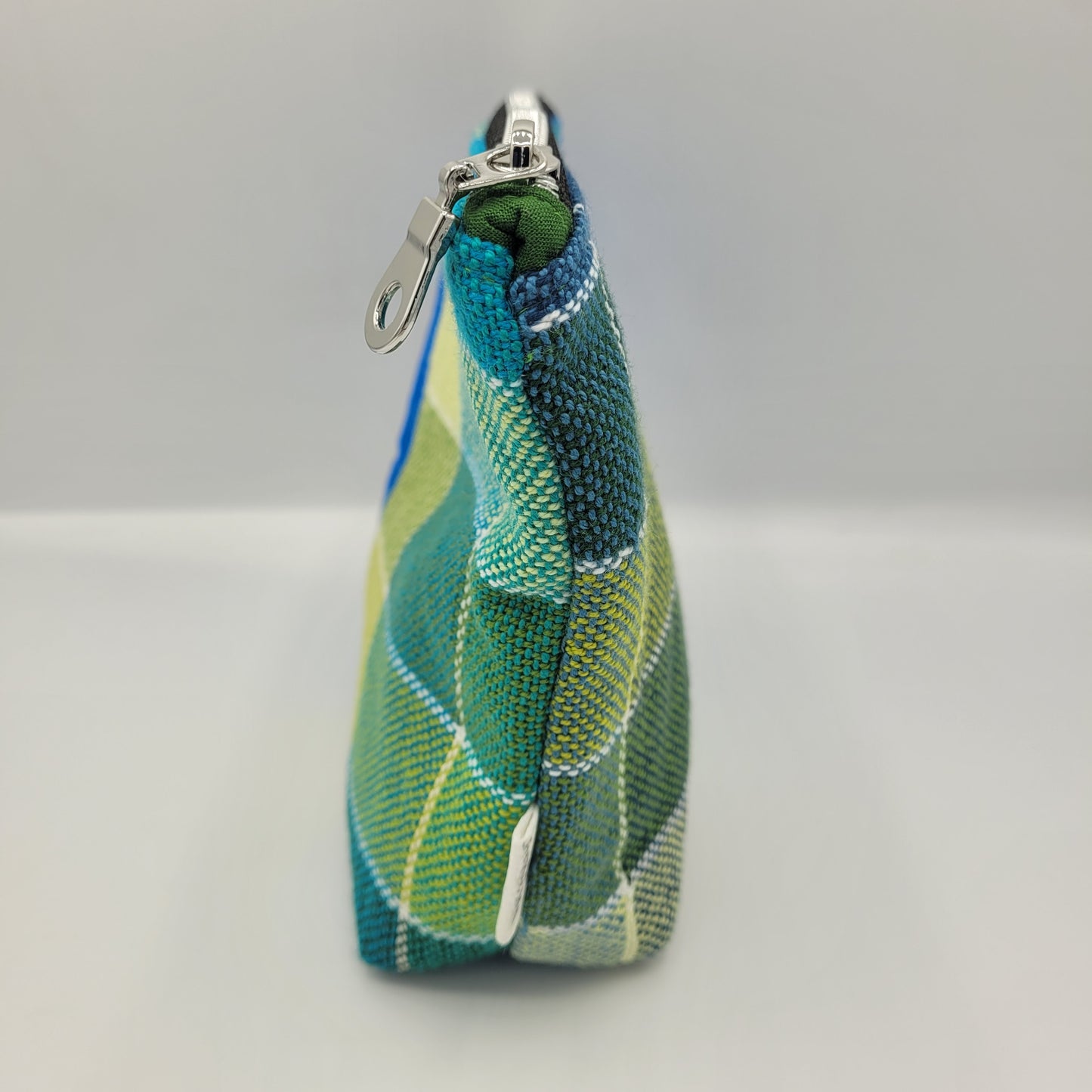 Zipper Pouch | Cecily Bag | Handwoven Greens & Blues | Medium