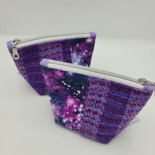 Trinket Bag | Handwoven + Cotton | Purple Galaxy Print