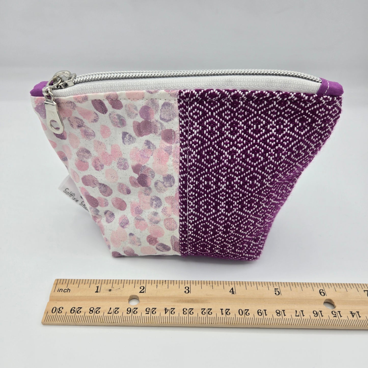 Trinket Bag | Handwoven + Cotton | Pink Diamonds and Bubbles