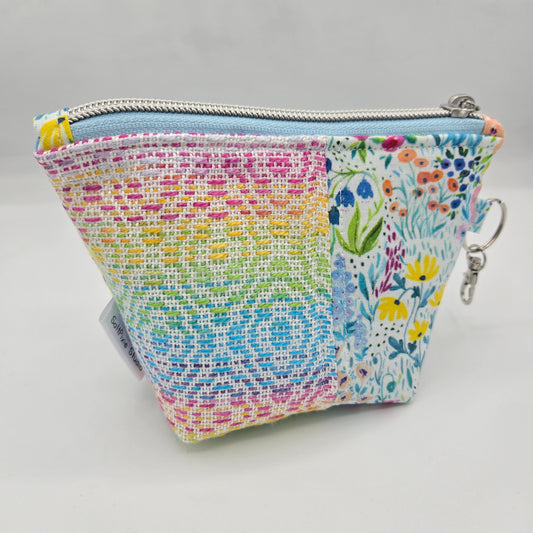 Trinket Bag | Handwoven + Cotton | Gradient Rainbow