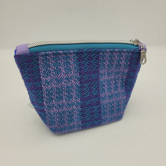 Trinket Bag | Handwoven + Cotton | Purples & Blue Weave