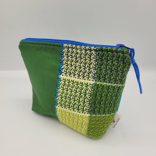 Zipper Pouch | Cecily Bag | Handwoven Greens & Blues 2 | Small