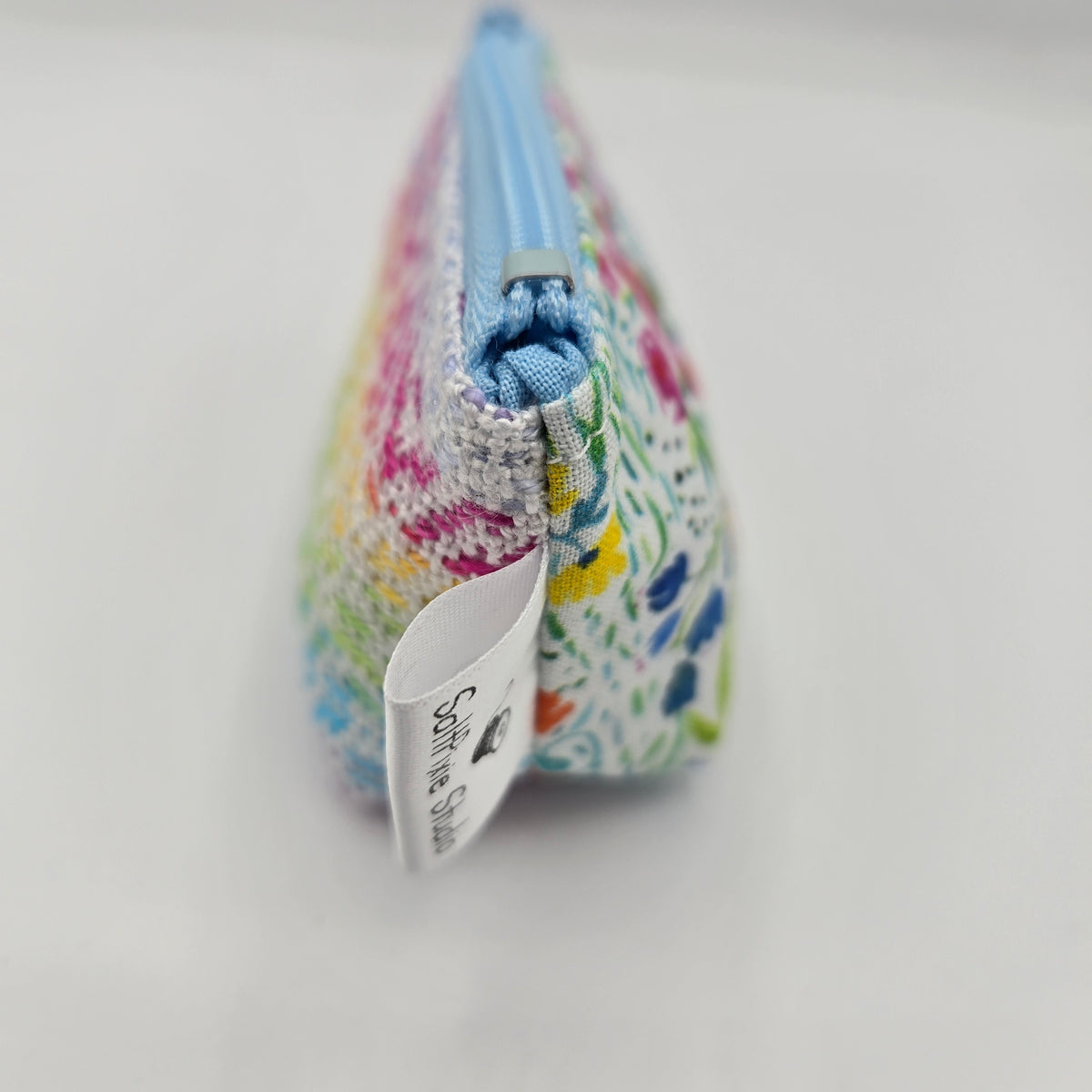 Super Tiny Mini Zip Clip Pouch | Handwoven & Tencel | Rainbow Gradient
