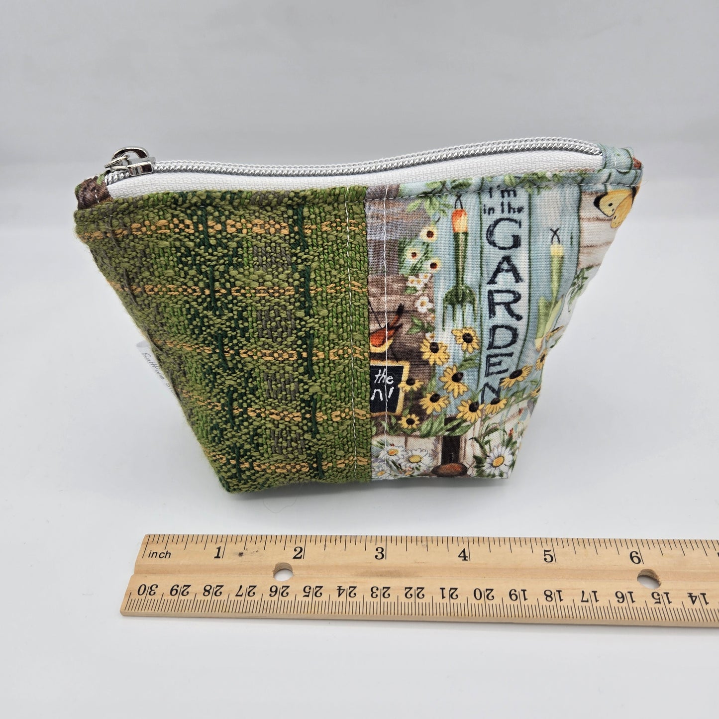 Trinket Bag | Handwoven + Cotton | Garden Golds and Greens