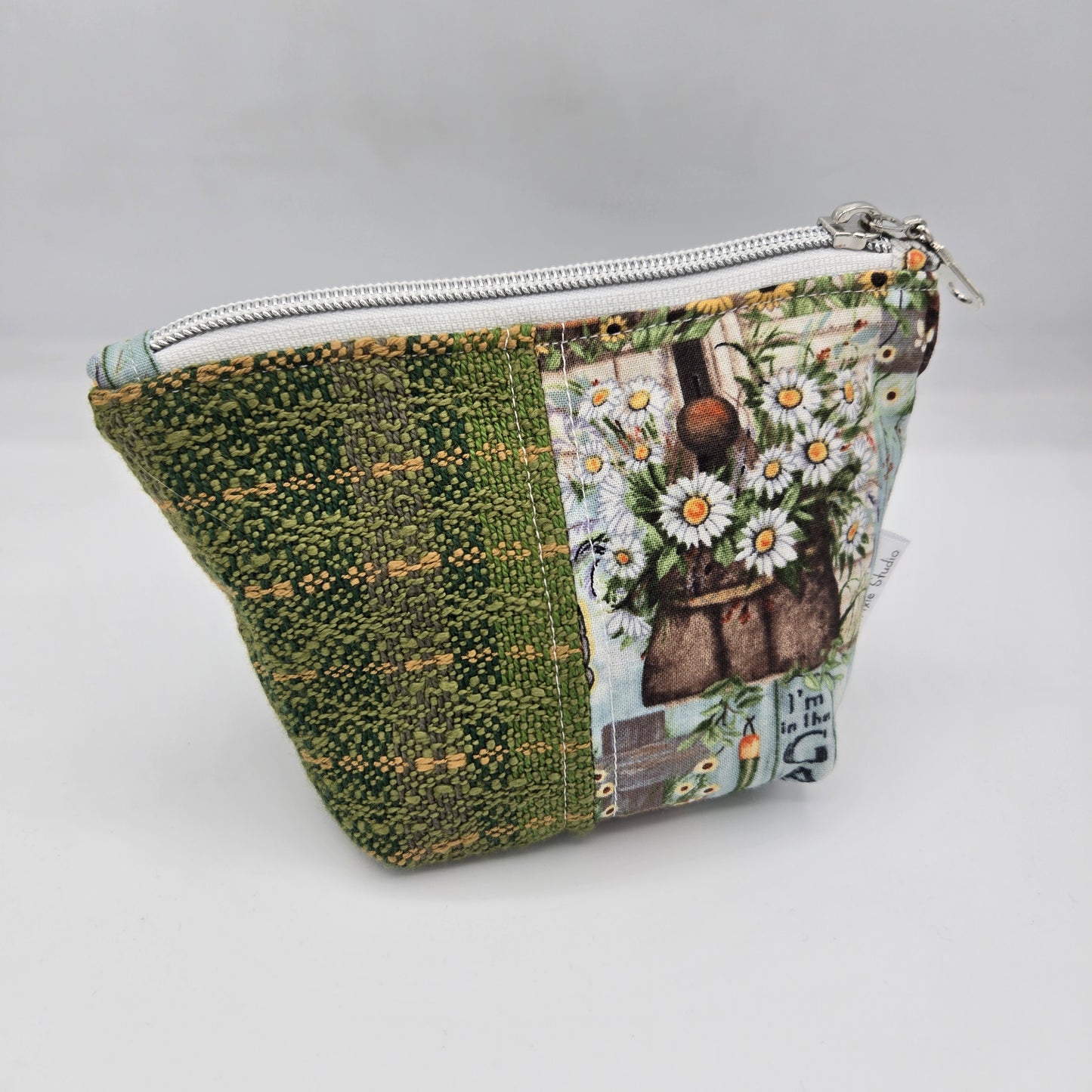 Trinket Bag | Handwoven + Cotton | Garden Golds and Greens