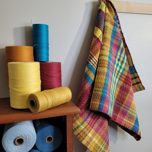 Dishtowel | Handwoven Kitchen Towel | 7 Color Stripes | Summer Sunset | Honey