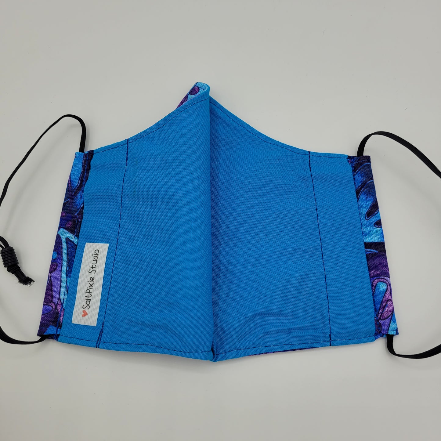 Cotton Face Mask w/ Filter Pocket | Adjustable Tie Ear Loops | Purple/Blue Butterflies | Washable Mask