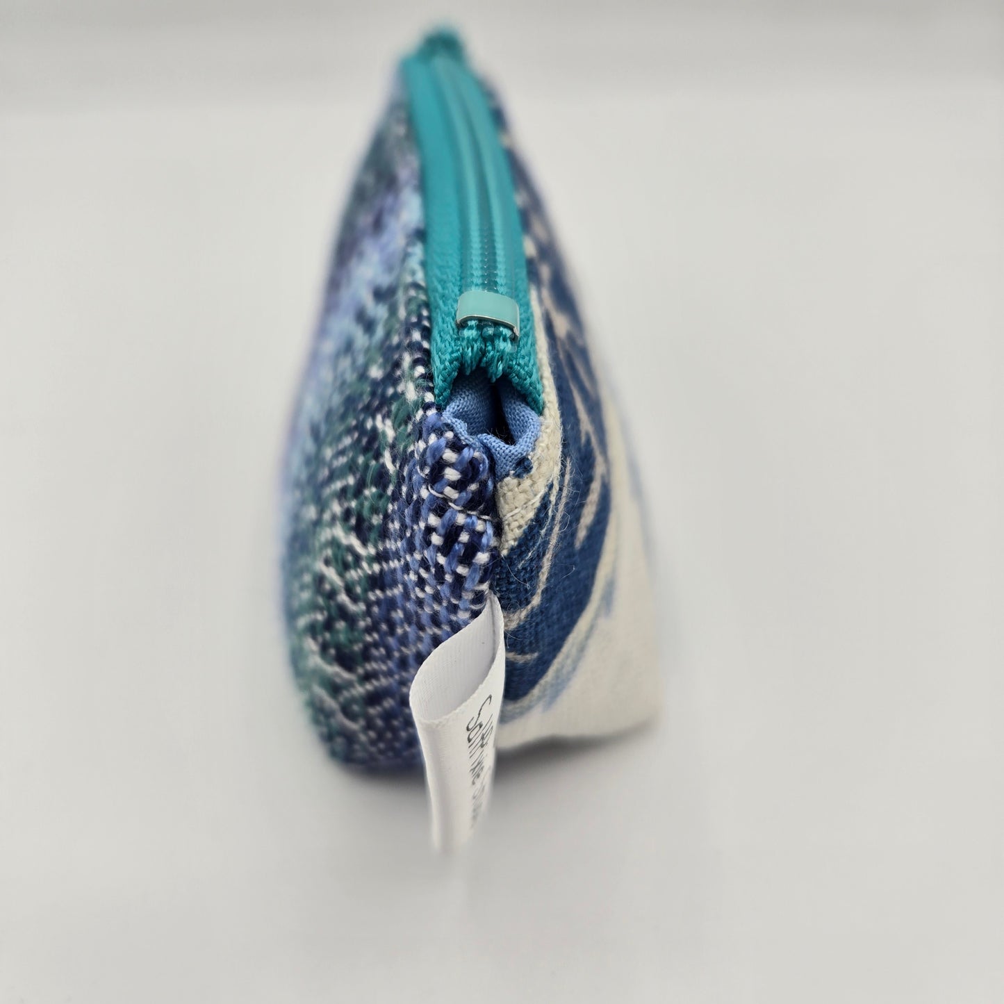 Super Tiny Mini Zip Clip Pouch | Handwoven & Linen | Seaside Tide Pools